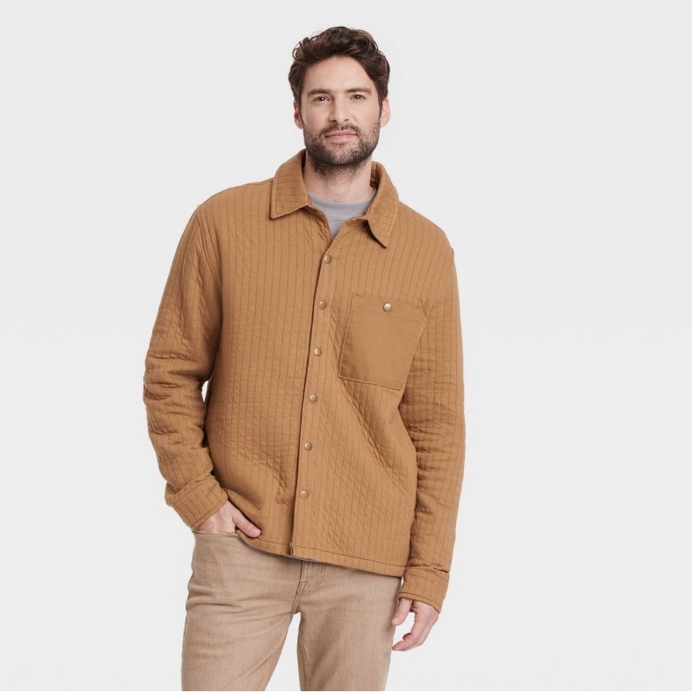 Men's Quilted Knit Shirt Jacket
